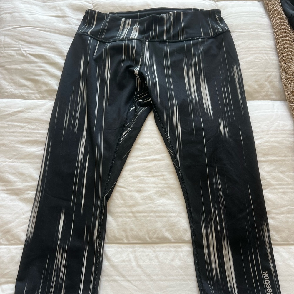 Reebok Black and White Capri Leggings